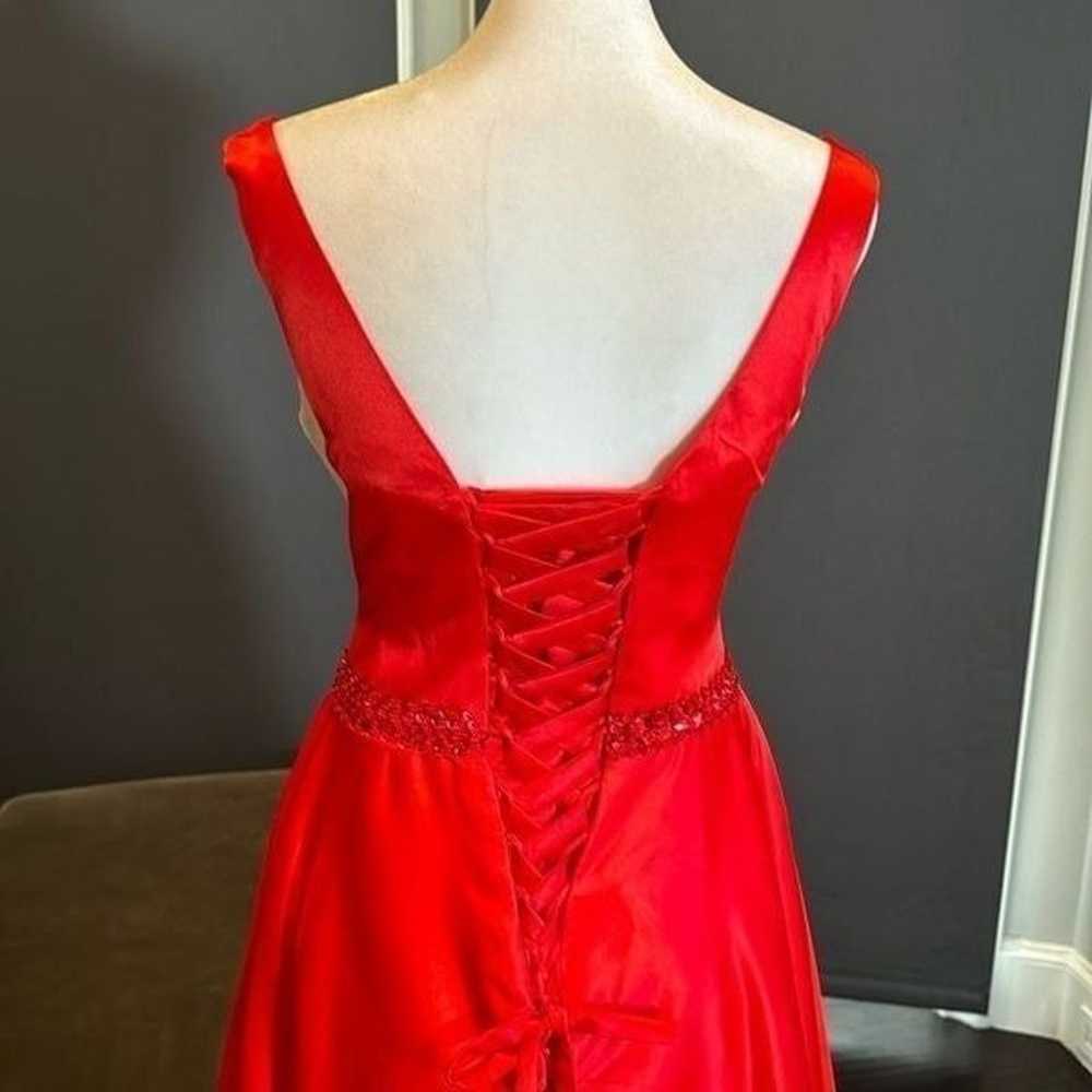 Women’s Red Full Length Satin Prom Party Dress Co… - image 7