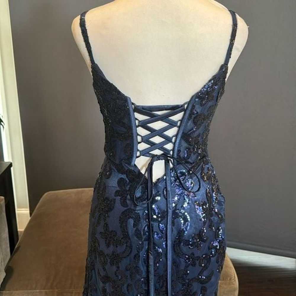 Women’s Blue Mermaid Fit Party Prom Dress Sparkly… - image 5