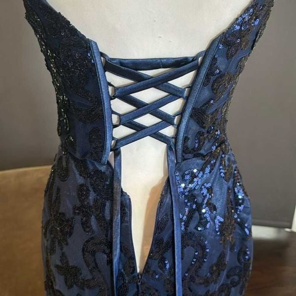 Women’s Blue Mermaid Fit Party Prom Dress Sparkly… - image 7