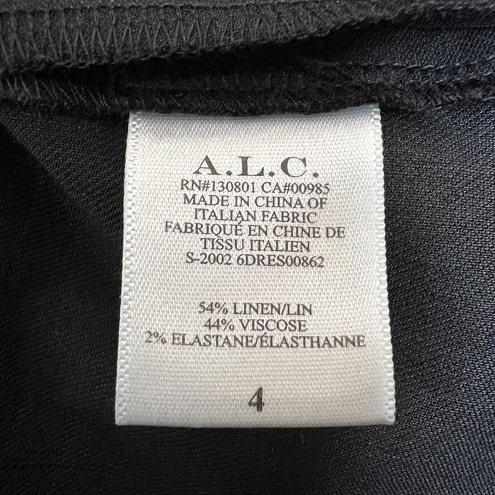 A.L.C. Dress Women 4 Black Alia Linen Stretch Ble… - image 12