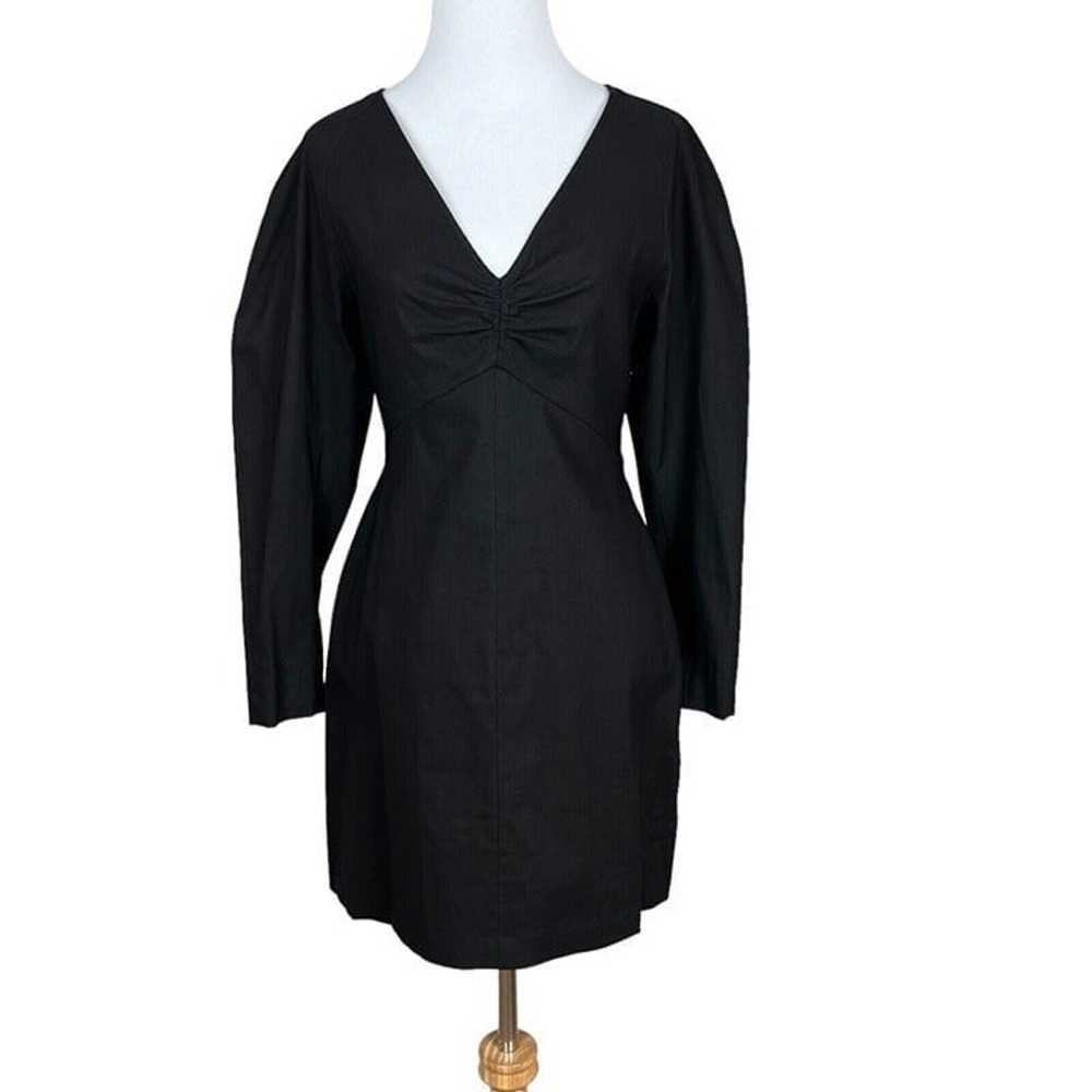 A.L.C. Dress Women 4 Black Alia Linen Stretch Ble… - image 1