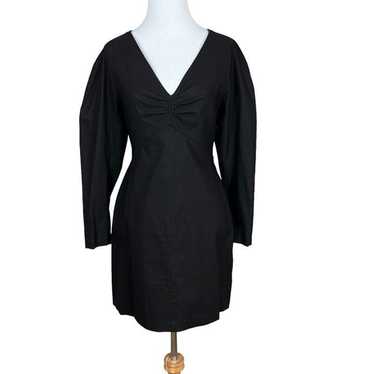 A.L.C. Dress Women 4 Black Alia Linen Stretch Ble… - image 1