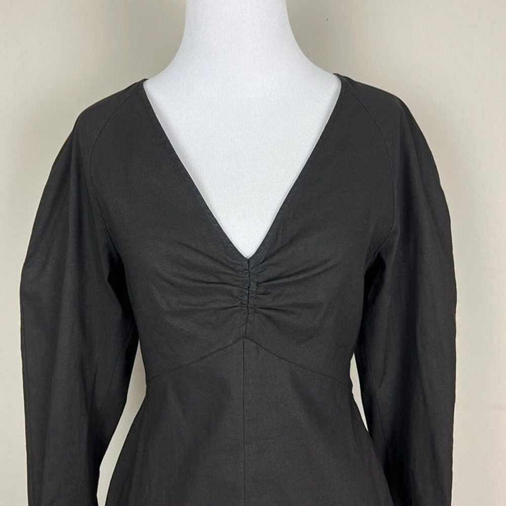 A.L.C. Dress Women 4 Black Alia Linen Stretch Ble… - image 3
