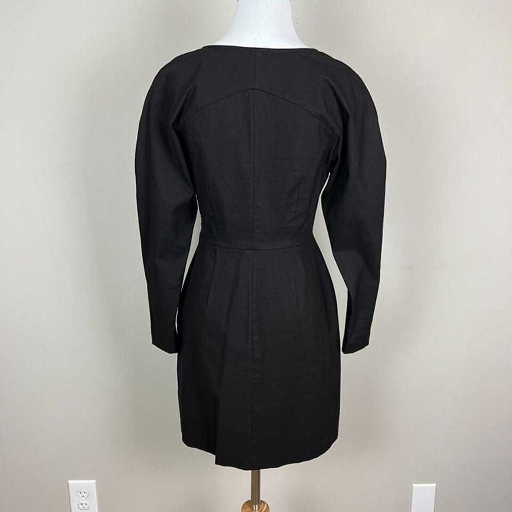 A.L.C. Dress Women 4 Black Alia Linen Stretch Ble… - image 5