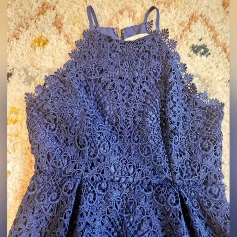 Anthroplogie Eri+Alie Cobalt Blue Lace Midi Dress… - image 7