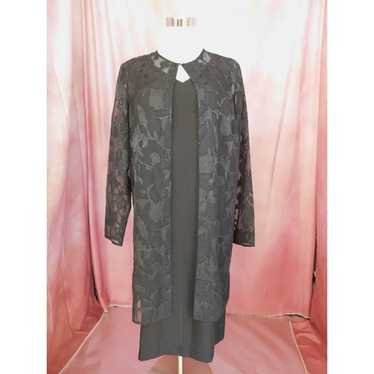 Vintage Periwinkle Formal Dress Size 8 Black Shee… - image 1