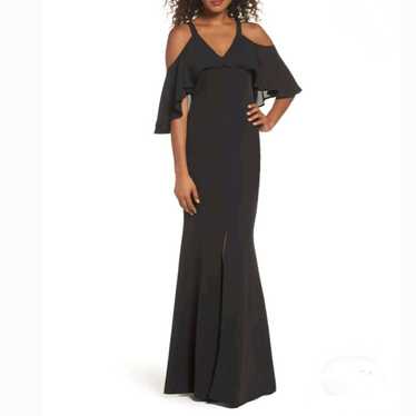 Jay Godfrey Black Chiffon Ruffle Naomi Maxi Dress - image 1