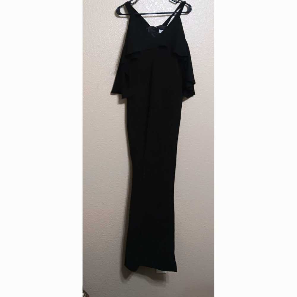 Jay Godfrey Black Chiffon Ruffle Naomi Maxi Dress - image 2