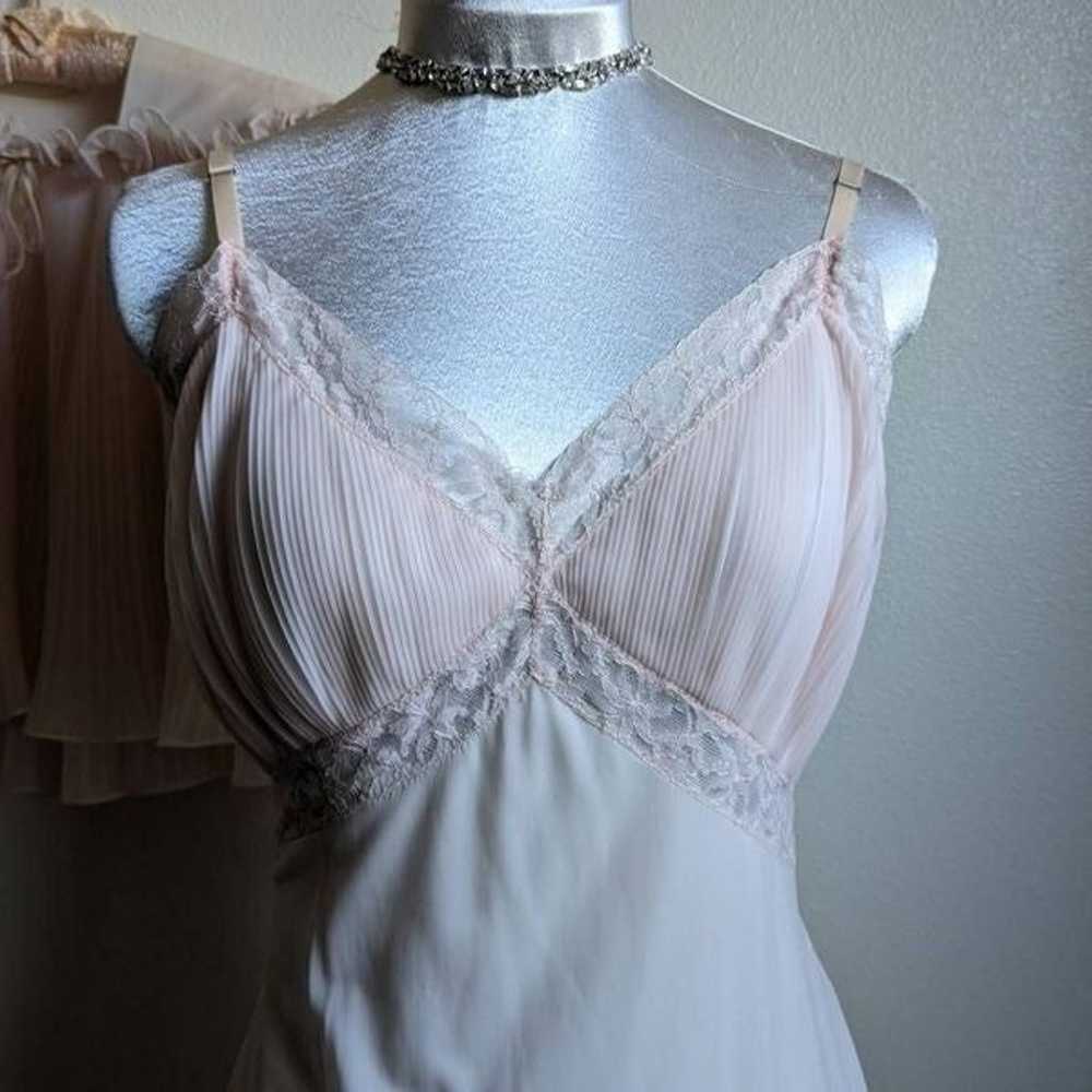 Vintage 60s Pastel Pink Slip Dress Nightgown Set … - image 2