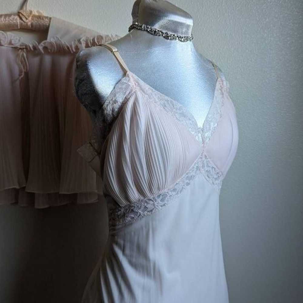 Vintage 60s Pastel Pink Slip Dress Nightgown Set … - image 4