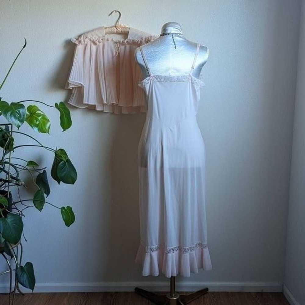 Vintage 60s Pastel Pink Slip Dress Nightgown Set … - image 5