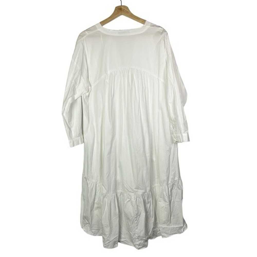 Zara White Poplin Tiered Midi Blogger Fave Dress S - image 4