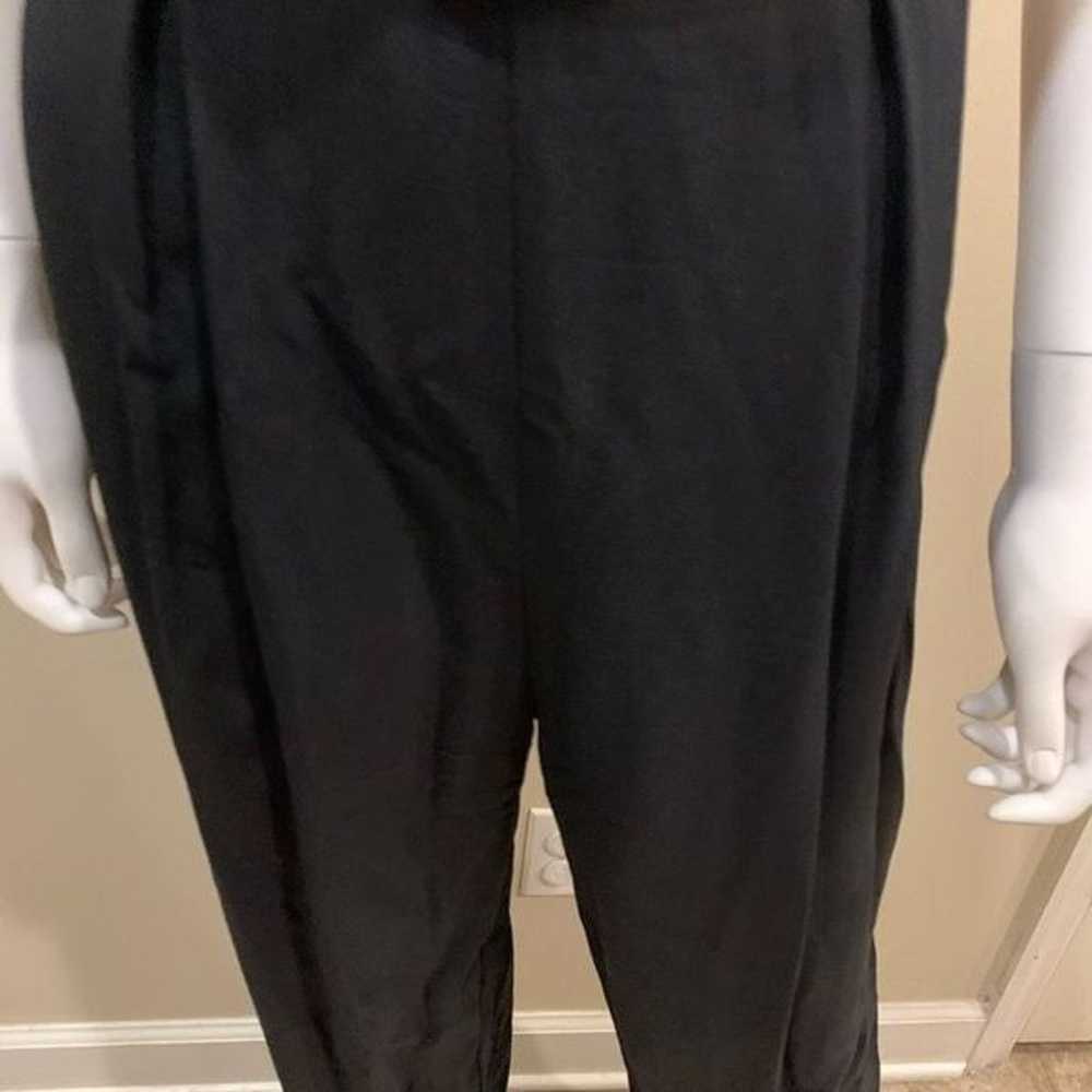 Vintage Black Embroidered Tapered Jumpsuit M - image 7