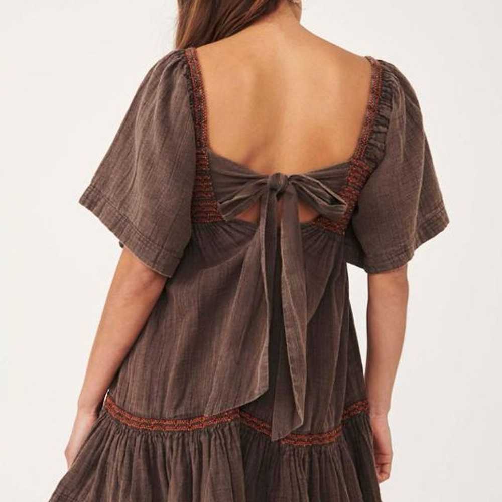 Free People Brown Easy To Love Mini Dress L - image 4