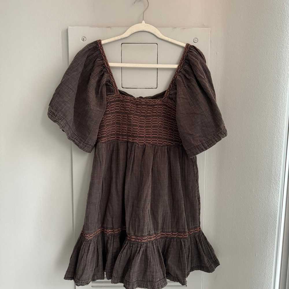 Free People Brown Easy To Love Mini Dress L - image 6