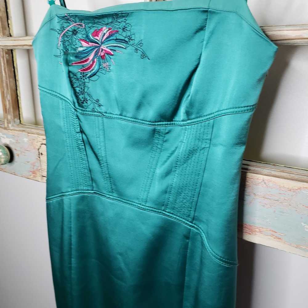 Karen Millen lined Silk Corset embroidered dress … - image 3