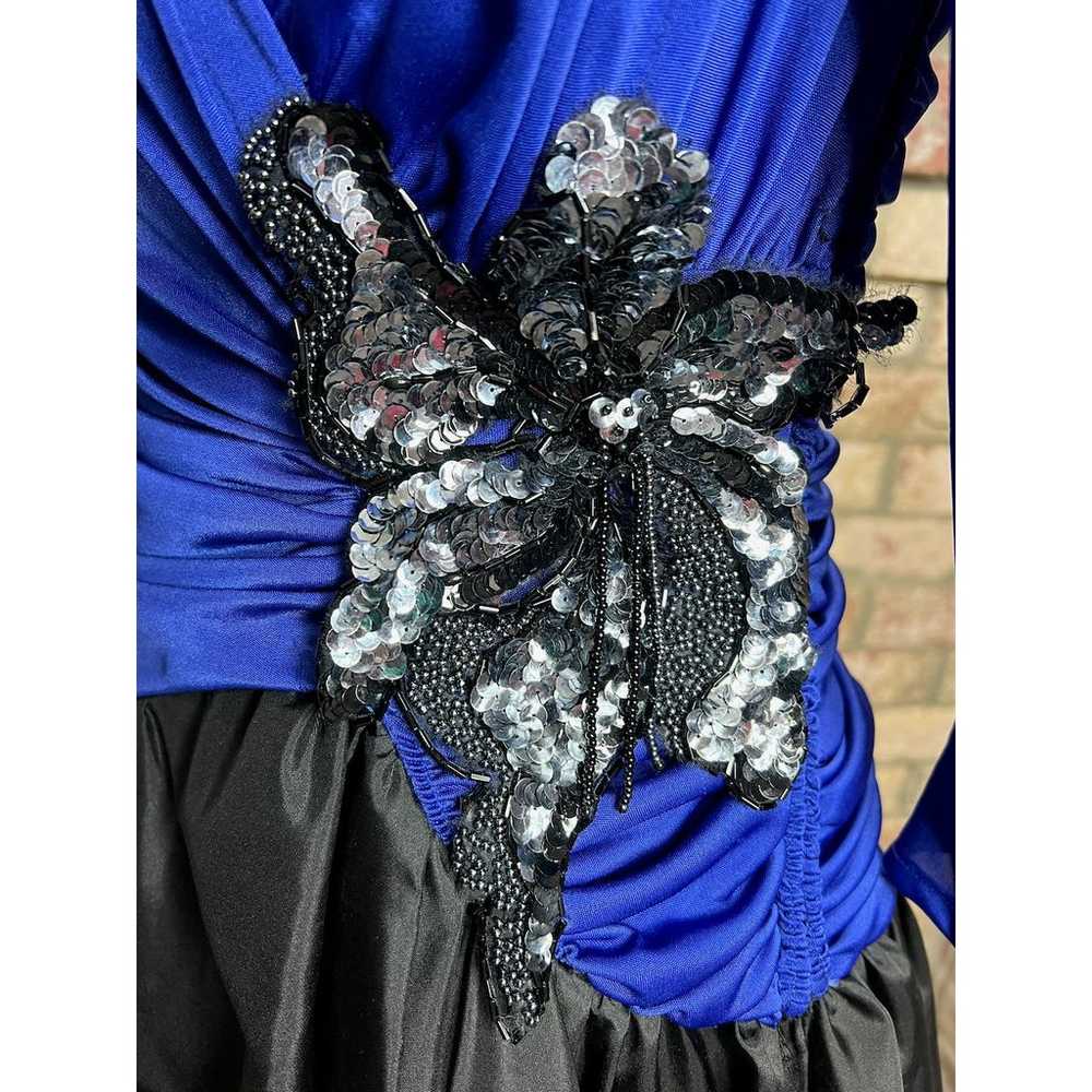 formal dress Vintage sequins ruched bodice swing … - image 4