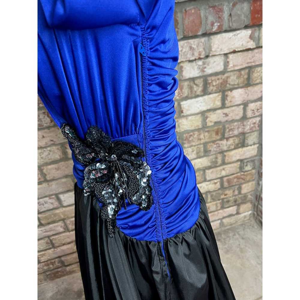 formal dress Vintage sequins ruched bodice swing … - image 8
