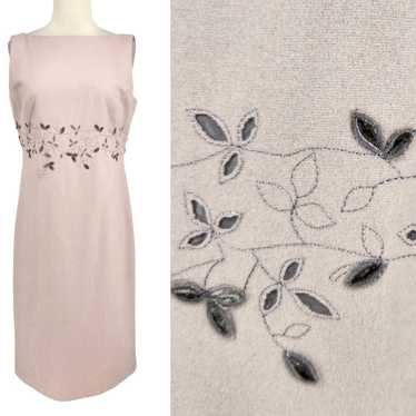 Kay Unger Wool Cashmere Pink Sheath Dress