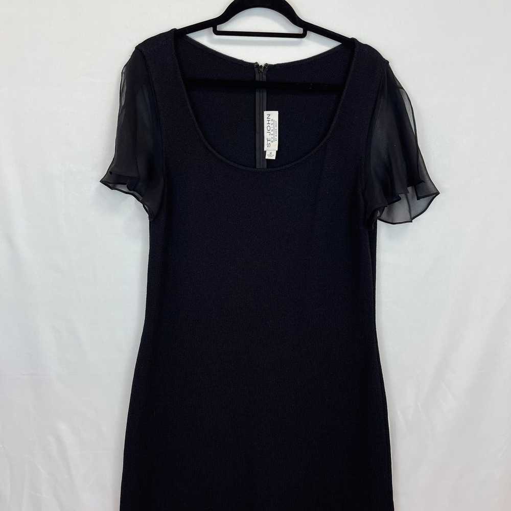 St. John Evening Gown Santa Knit Size 12 Black Sc… - image 11