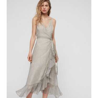 Allsaints Dayla Speckle Dress Oyster Wraparound Ru