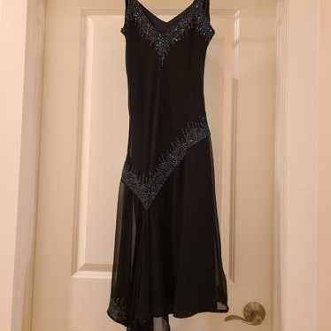 J Kara Asymmetrical Beaded Dress