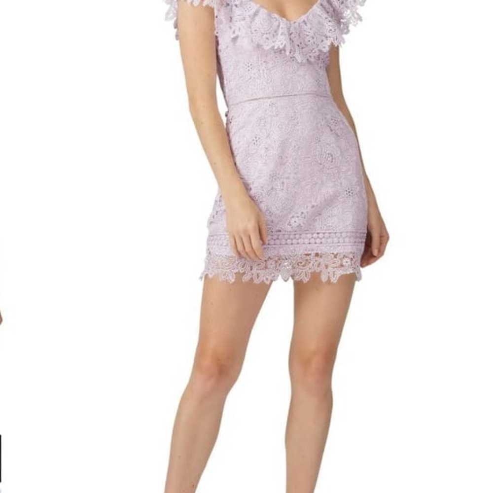 Saylor Lilac Lace Ruffle V Neck Mini Dress Flutte… - image 7