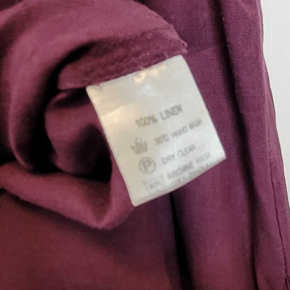 Vivid Sleeveless Linen Cowlneck Midi Dress L Purp… - image 7