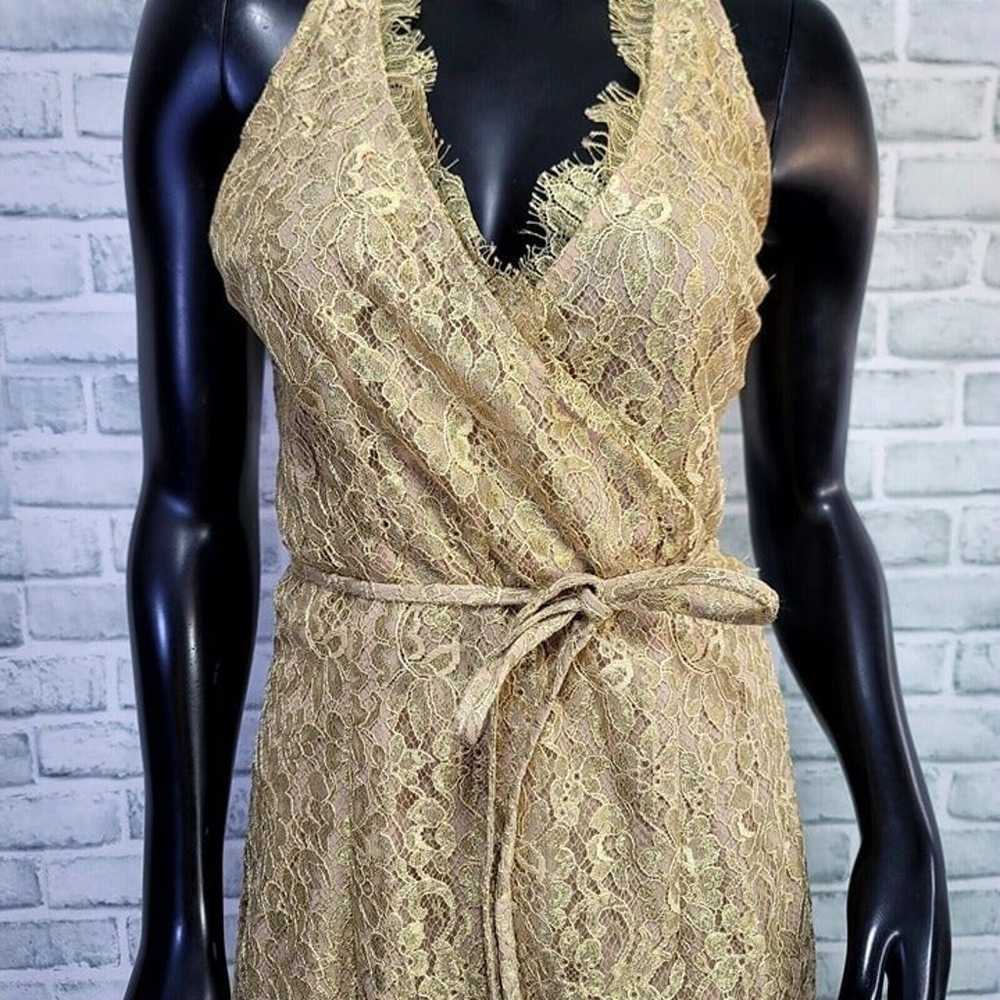 Vintage 90s Chetta B Evening Womens 8 Gold Lace W… - image 3