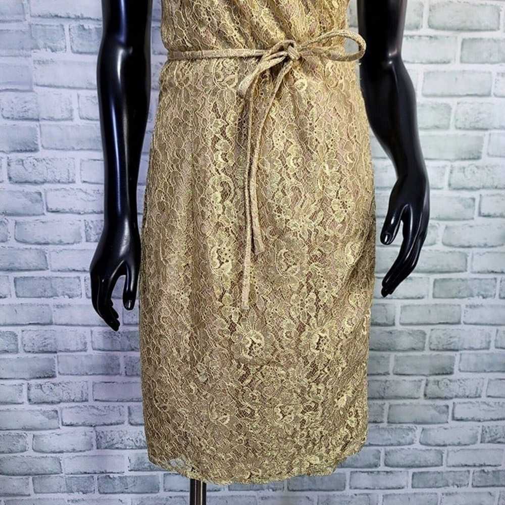Vintage 90s Chetta B Evening Womens 8 Gold Lace W… - image 4