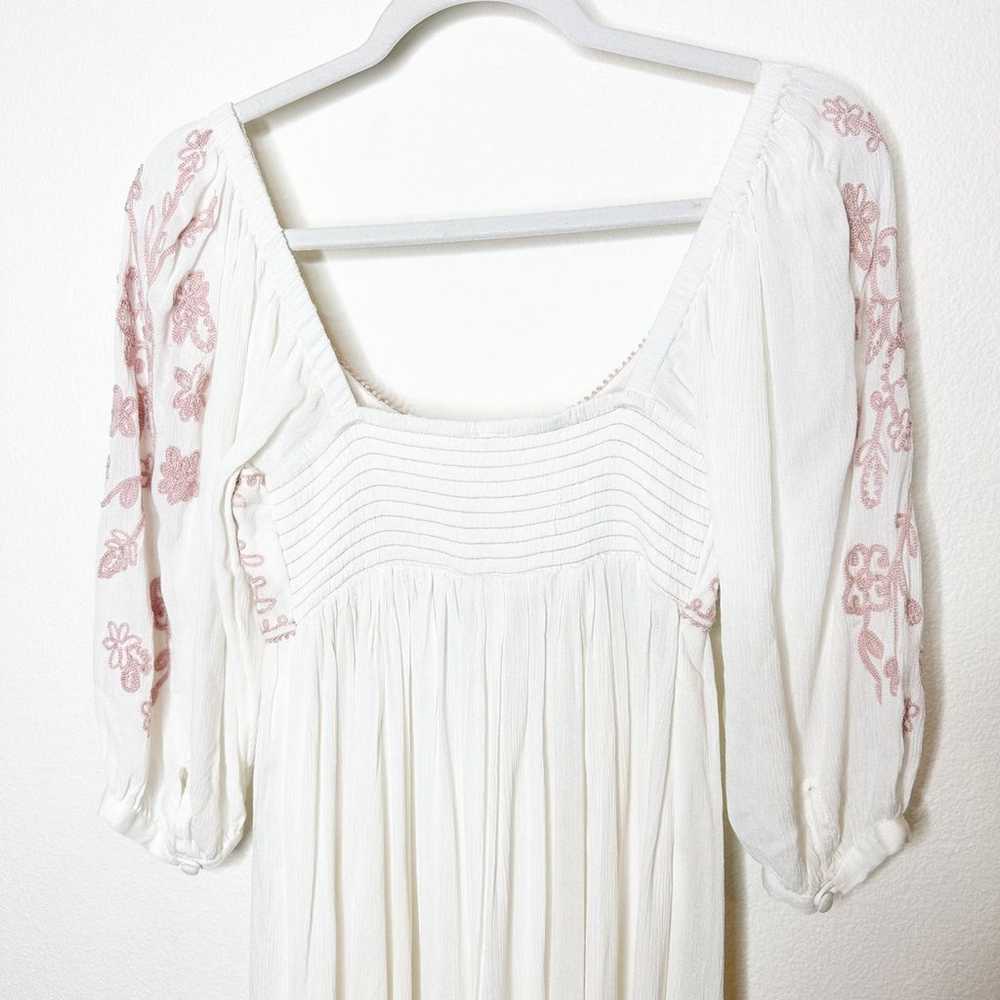 FREE PEOPLE NWOT White Pink Wedgewood Embroidered… - image 11