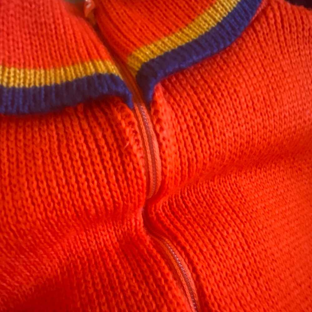 Viva 100% Wool Sweater Dress Bright Orange VINTAG… - image 4