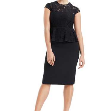 Gravitas Julia Black Lace Peplum Sheath Dress