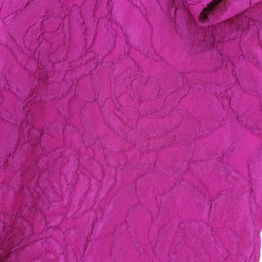 CAROLINA HERRERA Fuchsia Pink Floral Textured She… - image 3