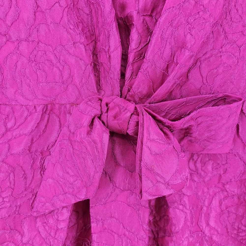 CAROLINA HERRERA Fuchsia Pink Floral Textured She… - image 4