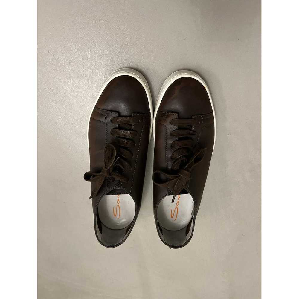 Santoni Leather low trainers - image 3