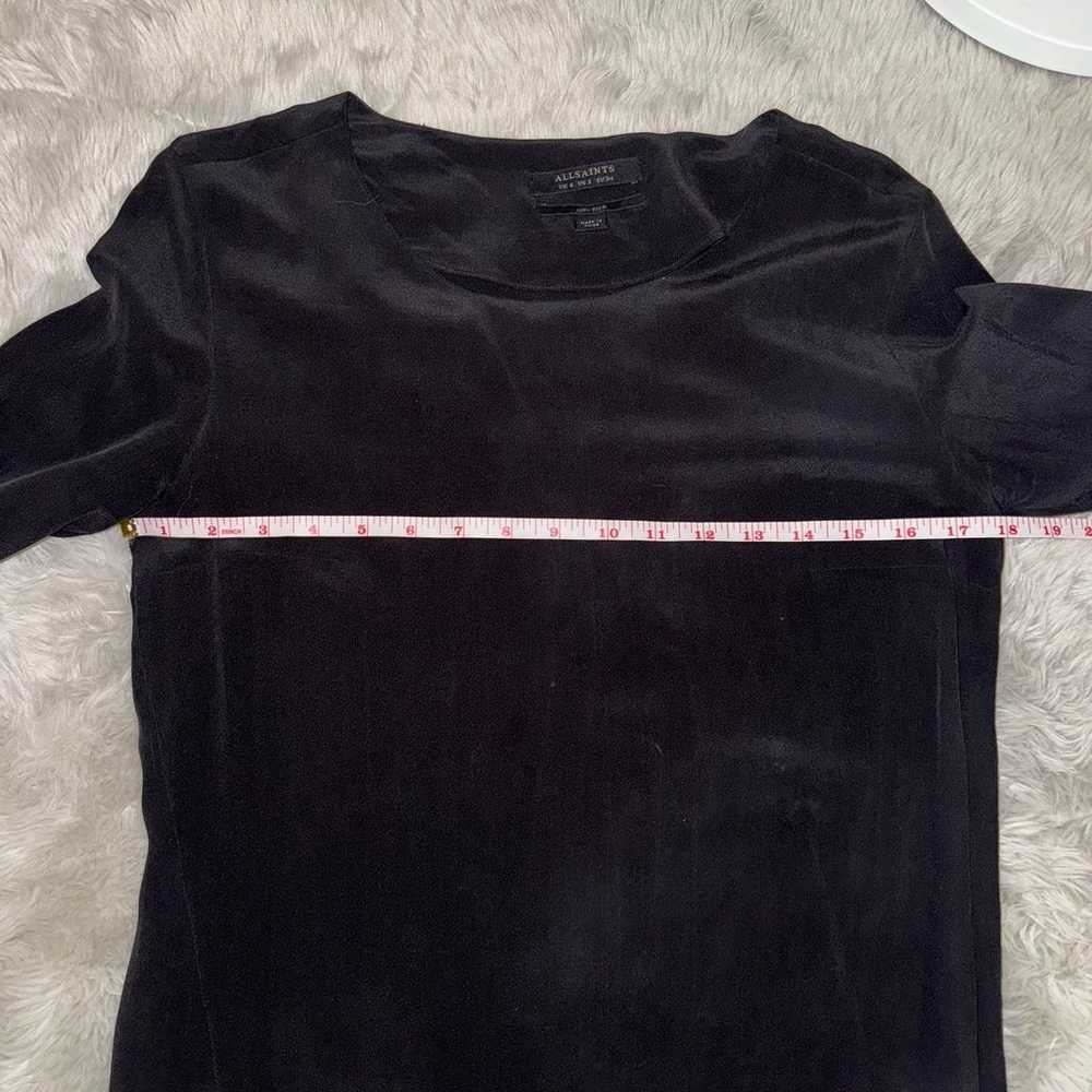 AllSaints Black Neely Silk Dress Size 2 - image 10