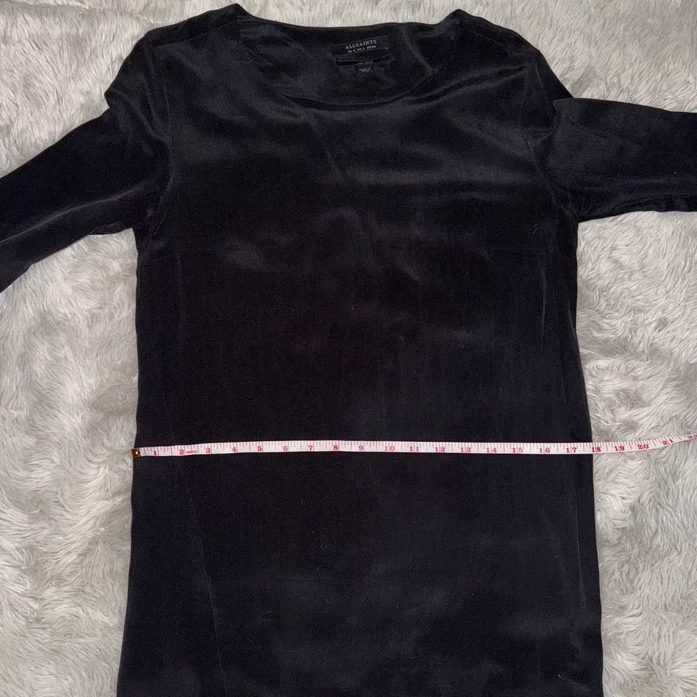 AllSaints Black Neely Silk Dress Size 2 - image 11