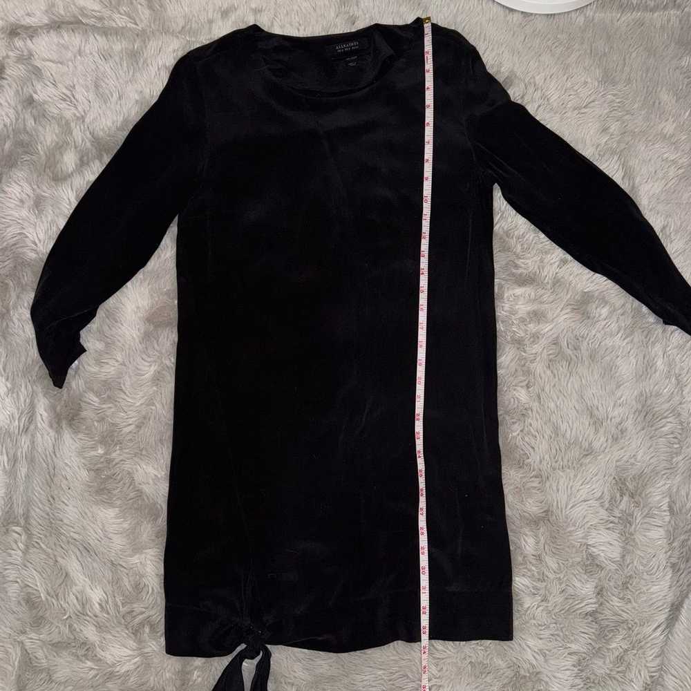 AllSaints Black Neely Silk Dress Size 2 - image 12