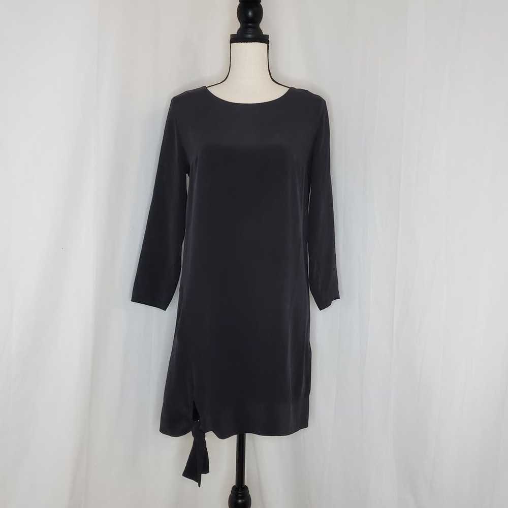 AllSaints Black Neely Silk Dress Size 2 - image 2