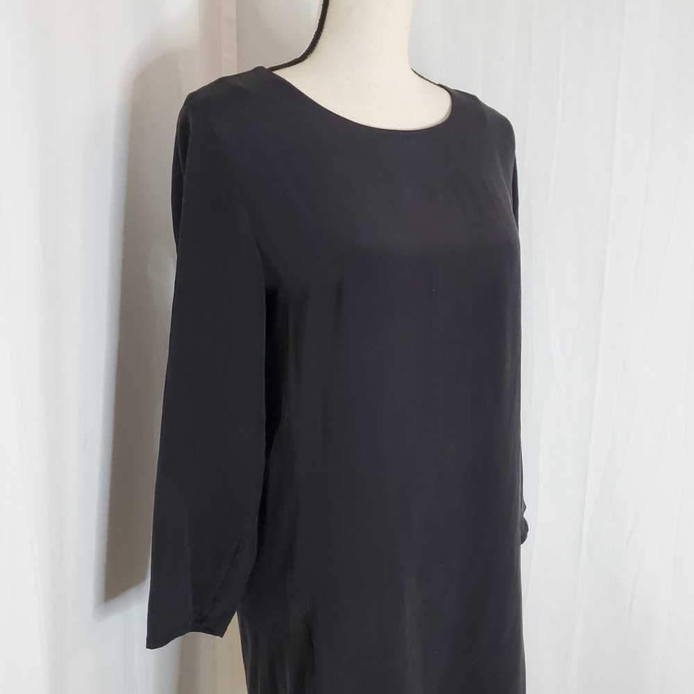 AllSaints Black Neely Silk Dress Size 2 - image 5