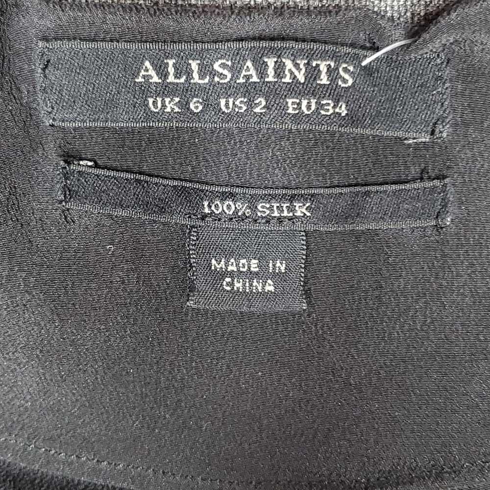 AllSaints Black Neely Silk Dress Size 2 - image 8