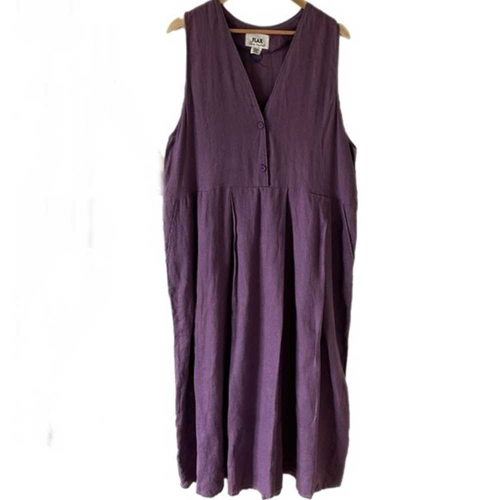 FLAX Purple Linen Relaxed Fit Flowy Sleeveless Ma… - image 11