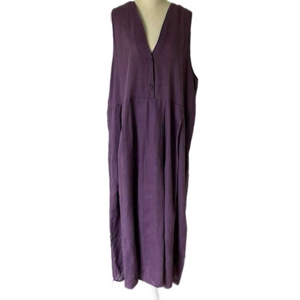FLAX Purple Linen Relaxed Fit Flowy Sleeveless Ma… - image 2