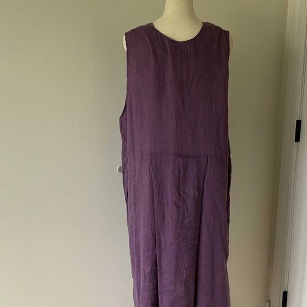 FLAX Purple Linen Relaxed Fit Flowy Sleeveless Ma… - image 3