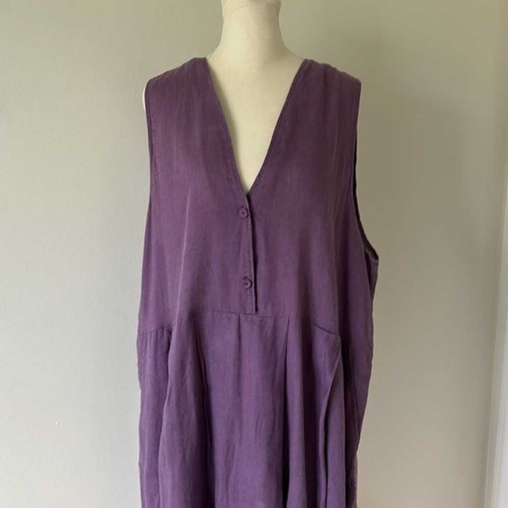 FLAX Purple Linen Relaxed Fit Flowy Sleeveless Ma… - image 4