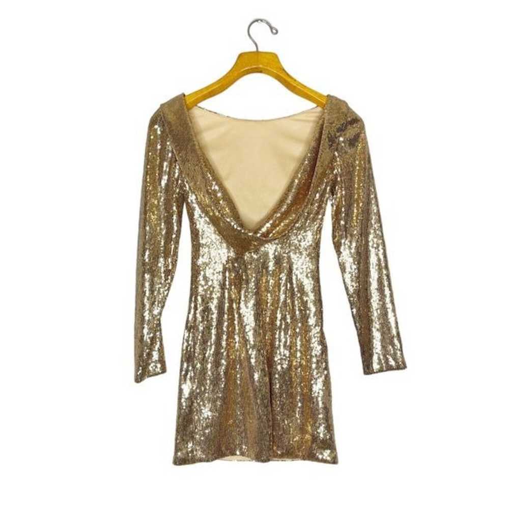 Sherri Hill Size 0 Gold Sequin Mini Formal Dress … - image 3