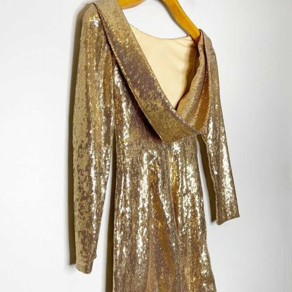 Sherri Hill Size 0 Gold Sequin Mini Formal Dress … - image 7