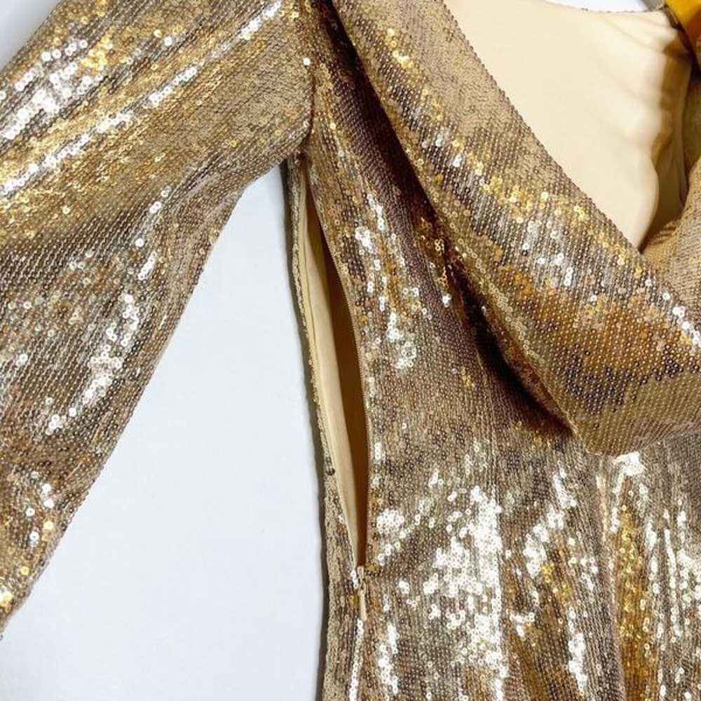 Sherri Hill Size 0 Gold Sequin Mini Formal Dress … - image 8