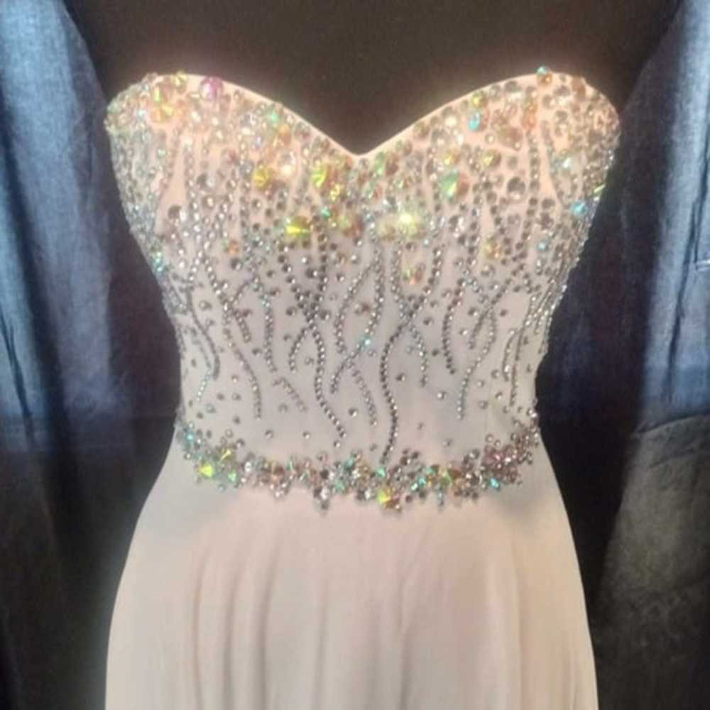 Madison James White Strapless Prom Dress Size 4 w… - image 3